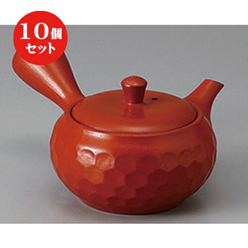急須 史上一番安い 常滑急須 10個セット 朱泥ダイヤカット急須 さわやかアミ 280cc 贈答品 贈り物 誕生日 引き出物 プレゼント ギフト かわいい おしゃれ 器 うつわ カフェ 飲食店 業務用 食器 おすすめ 人気 まったり 一服 お茶 土瓶 きゅうす 急須 ポット Abhisi Com
