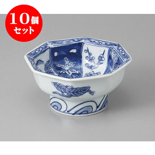 10個セット 小鉢 八角高台祥瑞小鉢 [12.4 x 6cm] | 小鉢 小 小さい 鉢 ボウル 万能 人気 おすすめ 食器 業務用 飲食店 カフェ うつわ 器 おしゃれ かわいい ギフト プレゼント内祝い 結婚祝い 誕生日 贈り物 贈答品 食器セット