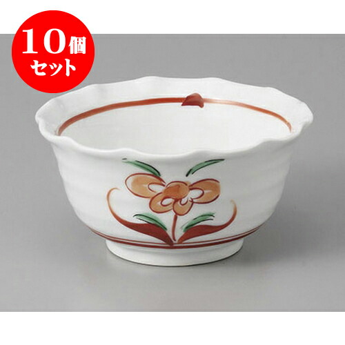 10個セット 小鉢 赤絵草花紋小鉢 [11 x 5.5cm] 強化 | 小鉢 小 小さい 鉢 ボウル 万能 人気 おすすめ 食器 業務用 飲食店 カフェ うつわ 器 おしゃれ かわいい ギフト プレゼント内祝い 結婚祝い 誕生日 贈り物 贈答品 食器セット