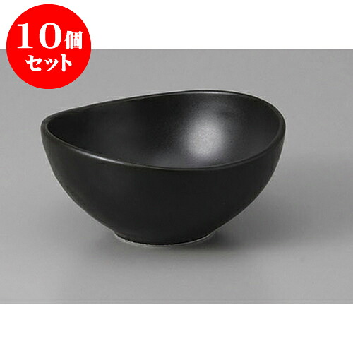 10個セット組小鉢 黒マット楕円5.0鉢 [16.5 x 15.4 x 6.4cm] | 小鉢 中鉢 ボウル ボール 食器 業務用 飲食店 カフェ うつわ 器 おしゃれ かわいい お洒落 可愛い ギフト プレゼント 引き出物 内祝い 結婚祝い 誕生日 贈り物 贈答品 おすすめ 取り皿 食器セット｜せともの本舗