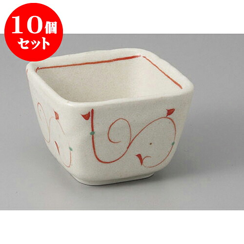 10個セット小付 志野赤絵3.3小鉢 [8 x 8 x 5.6cm] | 和食器 鉢 小鉢 ボウル 料亭 ホテル 食器 業務用 飲食店 カフェ うつわ 器 おしゃれ かわいい ギフト プレゼント 内祝い 誕生日 贈り物 贈答品 おすすめ 食器セット