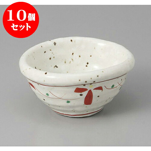 10個セット小付 赤絵花楕円珍味 [9 x 8.5 x 5cm] | 和食器 鉢 小鉢 ボウル 料亭 ホテル 食器 業務用 飲食店 カフェ うつわ 器 おしゃれ かわいい ギフト プレゼント 内祝い 誕生日 贈り物 贈答品 おすすめ 食器セット