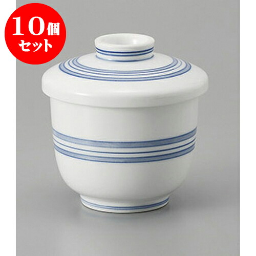 10個セットむし碗 二本線むし碗 [8.5 x 8.5cm] 強化 | 茶碗蒸し ちゃわんむし 蒸し器 寿司屋 碗 むし碗 食器 業務用 飲食店 おしゃれ かわいい ギフト プレゼント 引き出物 誕生日 贈り物 贈答品 食器セット｜詳細画像
