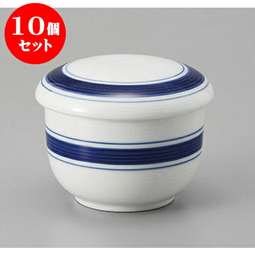 10個セットむし碗 ゴス帯丸型蒸し碗 [7.4 x 6.8cm] | 茶碗蒸し ちゃわんむし 蒸し器 寿司屋 碗 むし碗 食器 業務用 飲食店 おしゃれ かわいい ギフト プレゼント 引き出物 誕生日 贈り物 贈答品 食器セット｜せともの本舗