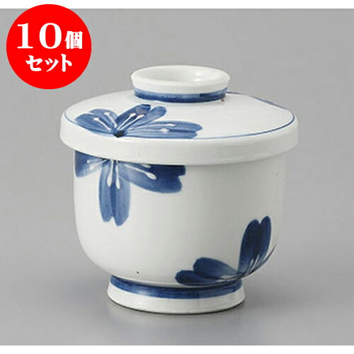10個セット むし碗 一珍青花蒸し碗 [7.5 x 7.5cm] 強化 | 茶碗蒸し ちゃわんむし 蒸し器 寿司屋 碗 むし碗 食器 業務用 飲食店 おしゃれ かわいい ギフト プレゼント 引き出物 誕生日 贈り物 贈答品 食器セット｜せともの本舗