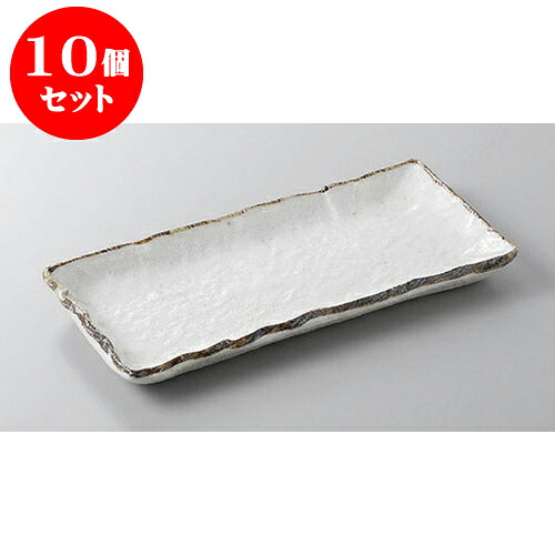 10個セット 付出皿 ソバ志野突出皿 [20.5 x 10.5 x 2cm] | 付出 前菜 アラカルト 人気 おすすめ 食器 業務用 飲食店 カフェ うつわ 器 おしゃれ かわいい ギフト プレゼント 引き出物 誕生日 贈り物 贈答品 食器セット｜せともの本舗