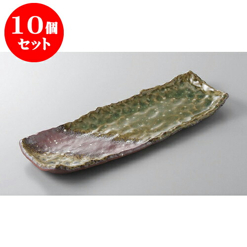 10個セット あゆ・さんま皿 雪ちらしさんま皿 [31 x 12 x 3.5cm] 土物 | 焼き物皿 ステーキ皿 サンマ 焼き魚 食器 業務用 飲食店 カフェ うつわ 器 おしゃれ かわいい お洒落 ギフト プレゼント 引き出物 内祝い 結婚祝い 誕生日 贈り物 贈答品 おすすめ 人気 食器セット