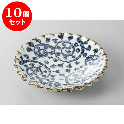 10個セット 組皿 たこ唐草波型6.5皿 [20 x 4cm] 土物 | 組皿 和皿 取り皿 取り皿 おすすめ 万能 食器 業務用 飲食店 カフェ うつわ 器 おしゃれ かわいい お洒落 可愛い ギフト プレゼント 引き出物 内祝い 結婚祝い 誕生日 贈り物 贈答品 食器セット｜せともの本舗