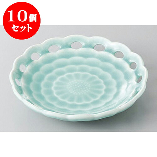 10個セット 和皿 深海青磁フルーツ皿 [15.5 x 3.2cm] 強化 | 取り皿 フルーツ皿 菓子皿 食器 業務用 飲食店 カフェ うつわ 器 おしゃれ かわいい お洒落 可愛いギフト プレゼント 引き出物 内祝い 結婚祝い 誕生日 贈り物 贈答品 おすすめ 人気 食器セット