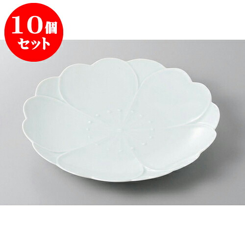 10個セット 丸盛皿 有田焼さくらさくら青磁おもてなし皿 [25 x 3.5cm] | 盛り皿 盛皿 人気 おすすめ フルーツ皿 パーティー パスタ皿 食器 業務用 飲食店 カフェ うつわ 器 ギフト プレゼント 引き出物 誕生日 贈り物 贈答品 おしゃれ かわいい 食器セット