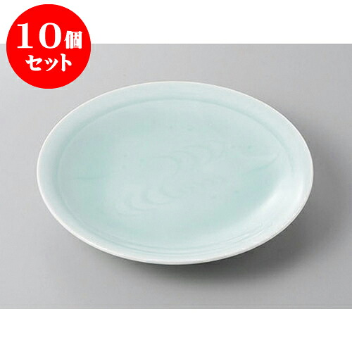 10個セット 丸盛皿 青白磁友禅彫丸6.0皿 [18.8 x 3cm] | 盛り皿 盛皿 人気 おすすめ フルーツ皿 パーティー パスタ皿 食器 業務用 飲食店 カフェ うつわ 器 ギフト プレゼント 引き出物 誕生日 贈り物 贈答品 おしゃれ かわいい 食器セット｜せともの本舗