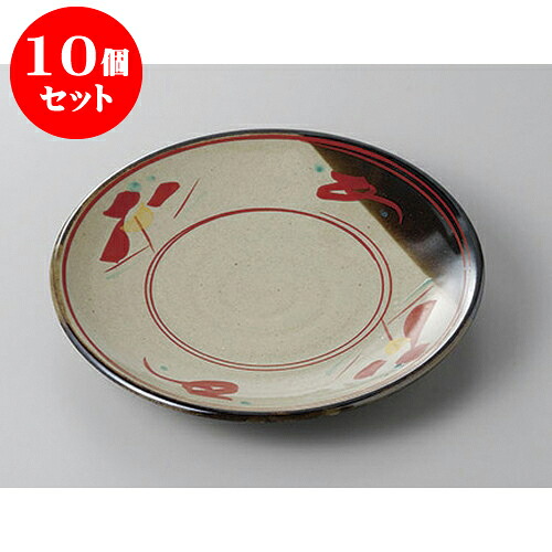 10個セット 丸盛皿 花唐津丸6.0皿 [19.5 x 2.7cm] 土物 | 盛り皿 盛皿 人気 おすすめ フルーツ皿 パーティー パスタ皿 食器 業務用 飲食店 カフェ うつわ 器 ギフト プレゼント 引き出物 誕生日 贈り物 贈答品 おしゃれ かわいい 食器セット
