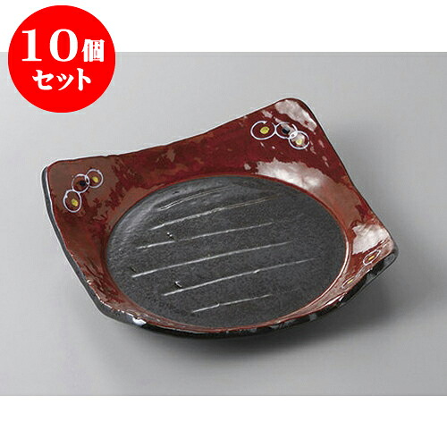 10個セット 正角盛皿 南蛮赤絵角口変り皿 [19.8 x 19.3 x 4.8cm] | 盛り皿 盛皿 人気 おすすめ フルーツ皿 パーティー パスタ皿 食器 業務用 飲食店 カフェ うつわ 器 ギフト プレゼント 引き出物 誕生日 贈り物 贈答品 おしゃれ かわいい 食器セット
