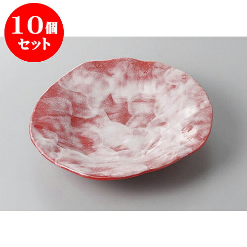 10個セット 変形盛皿 赤彩花タタラ三足皿 [19 x 4cm] | 変形皿 お皿 和皿 人気 おすすめ 食器 業務用 飲食店 カフェ うつわ 器 おしゃれ ギフト プレゼント 引き出物 内祝い 結婚祝い 誕生日 贈り物 贈答品 食器セット