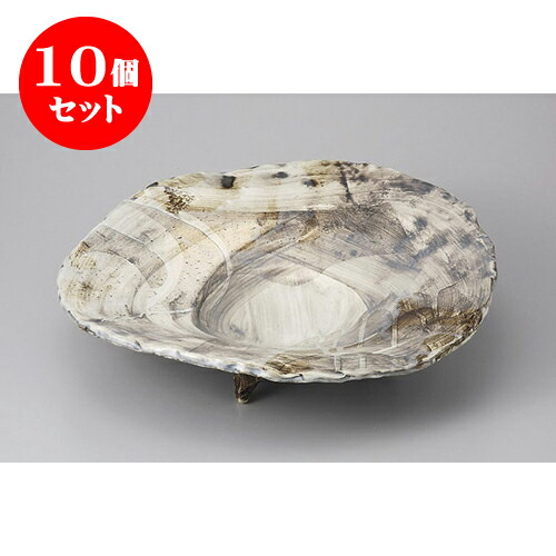 10個セット 大鉢・盛鉢 水墨彩三ツ足大鉢 [34.5 x 10.5cm] 土物 | 盛り鉢 盛鉢 万能 取り鉢 おすすめ 食器 業務用 飲食店 カフェ うつわ 器 おしゃれ かわいい お洒落 可愛い おしゃれ かわいい お洒落 可愛い 食器セット