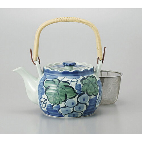 有田焼土瓶 有田焼濃ぶどう絵U付8号土瓶 [16 x 11.5cm 1300cc] | ポット 急須 土瓶 お茶 大きい 一服 まったり 人気 おすすめ 食器 業務用 飲食店 カフェ うつわ 器 おしゃれ かわいい ギフト プレゼント 引き出物 誕生日 贈り物 贈答品