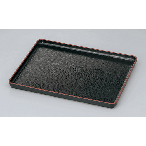 盆 大寿木目盆　黒天朱SL尺6 [48.6 x 38 x 2.6cm] 塗 | お盆 トレー トレイ おぼん 食器 業務用 配膳 プレゼント ギフト 結婚祝い 引き出物 内祝い 開店祝い 退職祝い せともの 瀬戸物 贈答品 贈り物 人気 通販