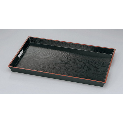 盆 ABS木目脇取盆　黒天朱SL尺8 [54.4 x 36 x 4cm] 塗 | お盆 トレー トレイ おぼん 食器 業務用 配膳 プレゼント ギフト 結婚祝い 引き出物 内祝い 開店祝い 退職祝い せともの 瀬戸物 贈答品 贈り物 人気 通販