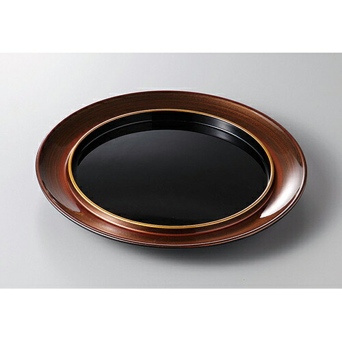 木・竹生産品 茶金かすり内黒8寸渕付丸皿 [23.4 x 2.5糎] 塗 | 松花堂 弁当 正月 1月1日 お節 おすすめ 一般受け 食器 お役目用 飲食店 喫茶店 うつわ 器 今めかしい 可愛らしい 着飾る 差し上げ物 差し上げ物 差し上げ物 内祝い 一緒になる祝賀会 生まれ落ちる日 差し上げ物 譲りわたす品
