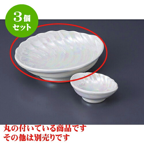 3個セット 刺身 有田焼ラスターあわび向付 [18.5 x 15.5 x 5cm] | 和食器 刺身 鉢 ボウル 料亭 ホテル 食器 業務用 飲食店 カフェ うつわ 器 おしゃれ かわいい ギフト プレゼント 内祝い 誕生日 贈り物 贈答品 おすすめ 食器セット｜せともの本舗