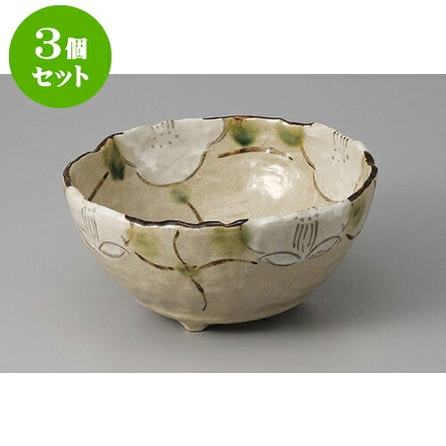 3個セット 向付 格子花三ツ足5.0鉢 [15.3 x 7cm] | 和食器 鉢 小鉢 ボウル 浅鉢 料亭 ホテル 食器 業務用 飲食店 カフェ うつわ 器 おしゃれ かわいい ギフト プレゼント 内祝い 誕生日 贈り物 贈答品 おすすめ 食器セット｜せともの本舗