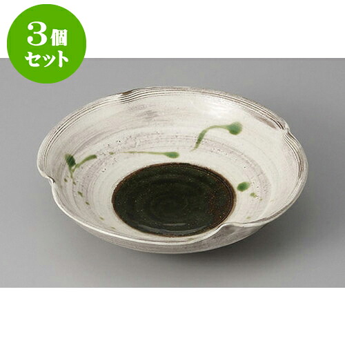 3個セット 向付 粉引織部散し四方押し向付 [18.3 x 4.6cm] | 和食器 鉢 小鉢 ボウル 浅鉢 料亭 ホテル 食器 業務用 飲食店 カフェ うつわ 器 おしゃれ かわいい ギフト プレゼント 内祝い 誕生日 贈り物 贈答品 おすすめ 食器セット