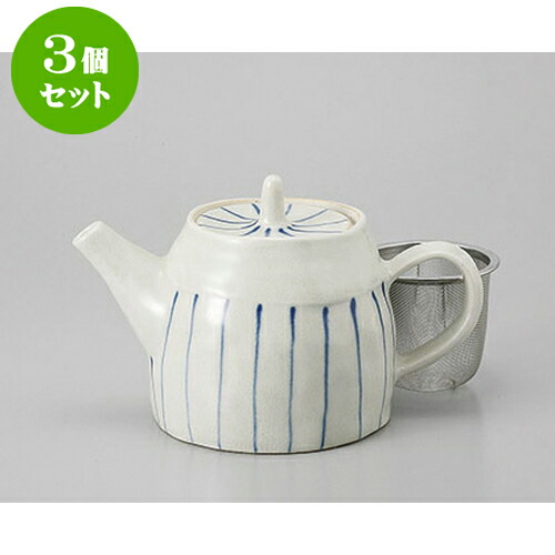 3個セット ポット 青珊瑚ポット(茶コシ付) [10.5 x 10.5cm 500cc] | ポット 急須 土瓶 紅茶 コーヒー まったり 人気 おすすめ 食器 業務用 飲食店 カフェ うつわ 器 おしゃれ かわいい ギフト プレゼント 引き出物 誕生日 贈り物 贈答品 食器セット