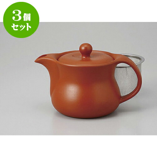 3個セット ポット 朱泥ウス型ポット(U) [450cc] | ポット 急須 土瓶 紅茶 コーヒー まったり 人気 おすすめ 食器 業務用 飲食店 カフェ うつわ 器 おしゃれ かわいい ギフト プレゼント 引き出物 誕生日 贈り物 贈答品 食器セット