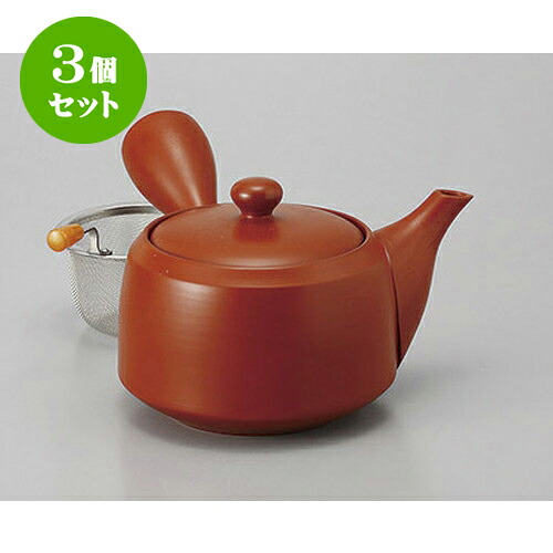 3個セット 急須 朱泥平釜急須(ポイポイアミ)(U) [350cc] | ポット 急須 きゅうす 土瓶 お茶 一服 まったり 人気 おすすめ 食器 業務用 飲食店 カフェ うつわ 器 おしゃれ かわいい ギフト プレゼント 引き出物 誕生日 贈り物 贈答品 食器セット