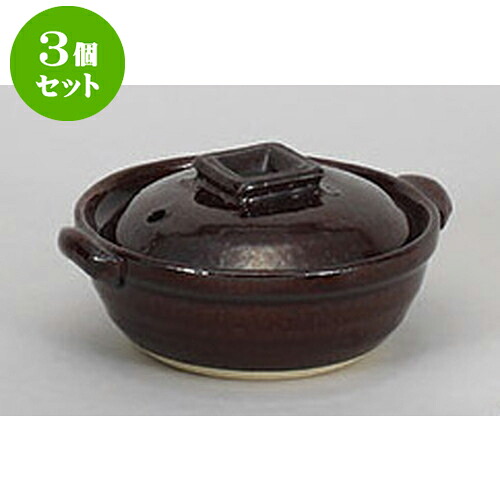 3個セット 土鍋 飴釉4号鍋 [12 x 13.5 x 7.5cm] | 土鍋 小さい 1人用 1人鍋 ミニ インスタ あったかい ほかほか 人気 おすすめ 食器 業務用 飲食店 カフェ うつわ 器 おしゃれ かわいい ギフト プレゼント 引き出物 誕生日 贈り物 食器セット 10,600円
