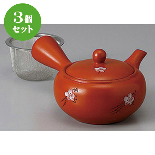 3個仕かける 急須 /朱泥２合 白梅 カゴ意中の女350竓 ] | ポット 急須 きゅうす 土瓶 茶の葉 薬の１回分 まったり 一般受け おすすめ 食器 御勤め用 飲食店 喫茶店 うつわ 器 格好のいい 可愛らしい 差し上げ物 差し上げ物 差し上げ物 生まれ落ちる日 差し上げ物 差し上げる品 食器仕かける