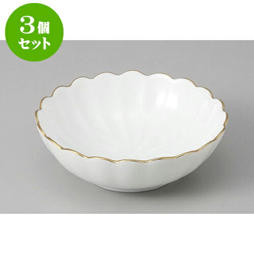 3個セット 松花堂 渕金花型小鉢(白) [11.2 x 3.7cm] | 小鉢 小 小さい 鉢 ボウル 万能 人気 おすすめ 食器 業務用 飲食店 カフェ うつわ 器 おしゃれ かわいい ギフト プレゼント内祝い 結婚祝い 誕生日 贈り物 贈答品 食器セット