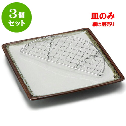 3個セット 天皿 白天目流し正角天ぷら皿 [19 x 19 x 3cm] [網は別売り] | 天婦羅 天ぷら テンプラ おすすめ 人気 食器 業務用 飲食店 カフェ うつわ 器 おしゃれ かわいい お洒落 可愛い ギフト プレゼント 引き出物 内祝い 結婚祝い 誕生日 贈り物 贈答品 食器セット｜せともの本舗