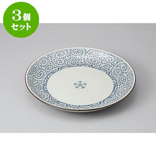 3個セット 丸盛皿 タコ唐草尺皿 [30.3 x 4.5cm] | 盛り皿 盛皿 人気 おすすめ フルーツ皿 パーティー パスタ皿 食器 業務用 飲食店 カフェ うつわ 器 ギフト プレゼント 引き出物 誕生日 贈り物 贈答品 おしゃれ かわいい 食器セット