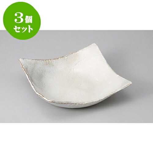 3個セット 変形盛鉢 粉引正角鉢(大) [20 x 19.8 x 6.8cm] | 盛り鉢 盛鉢 万能 取り鉢 おすすめ 食器 業務用 飲食店 カフェ うつわ 器 おしゃれ かわいい お洒落 可愛い おしゃれ かわいい お洒落 可愛い 食器セット