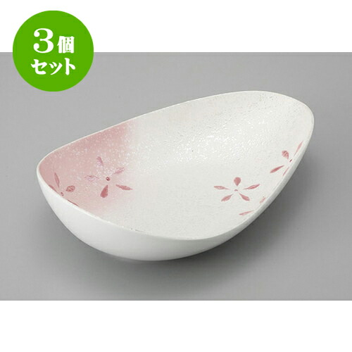 3個セット 鉢 ラスター花散らし変型サラダボール [21 x 14.5 x 6.6cm] | 小鉢 中鉢 ボウル ボール 食器 業務用 飲食店 カフェ うつわ 器 おしゃれ かわいい お洒落 可愛い ギフト プレゼント 引き出物 内祝い 結婚祝い 誕生日 贈り物 贈答品 おすすめ 取り皿 食器セット