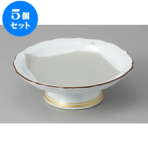 5個セット 向付 錦銀彩高台皿 [15 x 5.2cm] | 和食器 鉢 小鉢 ボウル 浅鉢 料亭 ホテル 食器 業務用 飲食店 カフェ うつわ 器 おしゃれ かわいい ギフト プレゼント 内祝い 誕生日 贈り物 贈答品 おすすめ 食器セット