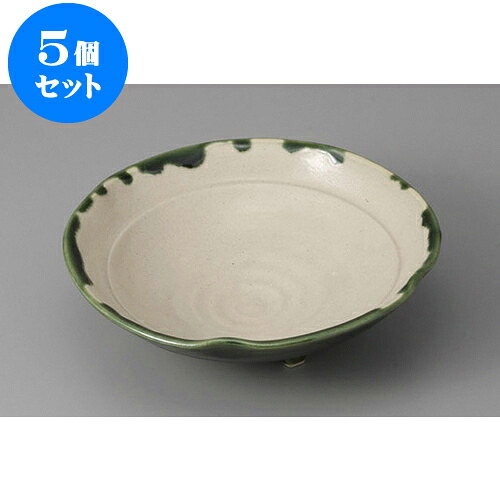 5個セット 向付 織部流し平鉢 [18.5 x 5.5cm] | 和食器 鉢 小鉢 ボウル 浅鉢 料亭 ホテル 食器 業務用 飲食店 カフェ うつわ 器 おしゃれ かわいい ギフト プレゼント 内祝い 誕生日 贈り物 贈答品 おすすめ 食器セット