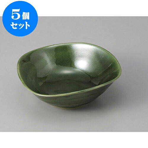 5個セット 中鉢 織部釉三方鉢 [15.2 x 15.2 x 5.2cm] | 中鉢 盛鉢 取り鉢 ボウル 中 おすすめ 人気 食器 業務用 飲食店 カフェ うつわ 器 おしゃれ かわいい お洒落 ギフト プレゼント 引き出物 内祝い 結婚祝い 誕生日 贈り物 贈答品 食器セット