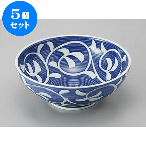 5個セット めん皿・めん鉢 白抜き唐草7.0丼 [21.5 x 8.2cm] | そば 蕎麦 めん 麺おすすめ 人気 食器 業務用 飲食店 カフェ うつわ 器 おしゃれ かわいい お洒落 可愛い ギフト プレゼント 引き出物 内祝い 結婚祝い 誕生日 贈り物 贈答品 食器セット