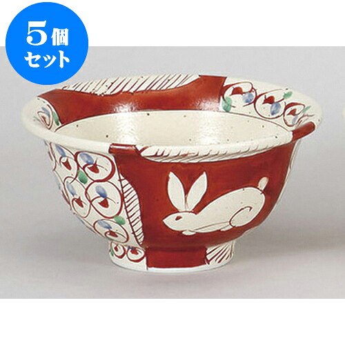 5個セット 丼 萩粉引赤濃間取5.8反玉渕丼 [18.2 x 10.2cm 1150cc] | お好み丼 丼ぶり カフェ丼 鉢 ラーメン そば うどん ボウル 食器 業務用 飲食店 カフェ うつわ 器 おしゃれ かわいい ギフト プレゼント 誕生日 贈り物 贈答品 食器セット