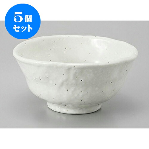 5個セット 丼 粉引石目変形手造り風中鉢 [16.8 x 8.2cm] | お好み丼 丼ぶり カフェ丼 鉢 ラーメン そば うどん ボウル 食器 業務用 飲食店 カフェ うつわ 器 おしゃれ かわいい ギフト プレゼント 誕生日 贈り物 贈答品 食器セット