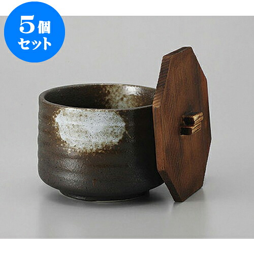 5個セット 飯器 備前風白吹き段蓋付飯器 [蓋12cm] | ちゃわん お茶碗 飯碗 ご飯茶碗 白米 人気 おすすめ 食器 業務用 飲食店 カフェ うつわ 器 おしゃれ かわいい ギフト プレゼント 引き出物 誕生日 贈り物 贈答品 食器セット