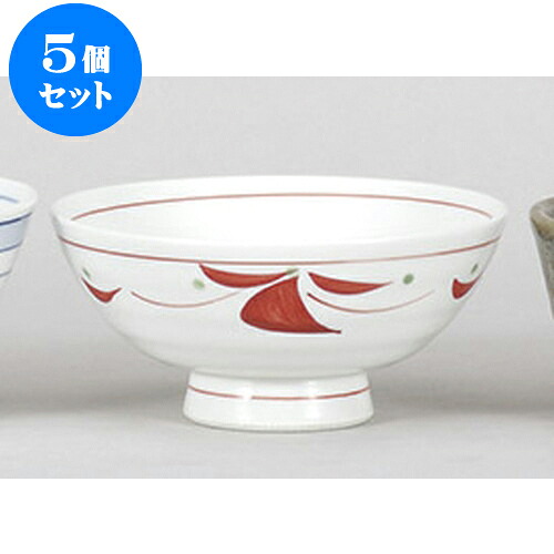 5個セット 中平 赤絵つなぎ中平 [11.5 x 5.7cm] | ちゃわん お茶碗 飯碗 ご飯茶碗 白米 人気 おすすめ 食器 業務用 飲食店 カフェ うつわ 器 おしゃれ かわいい ギフト プレゼント 引き出物 誕生日 贈り物 贈答品 食器セット
