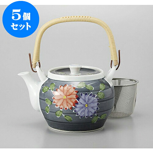 5個セット 有田焼土瓶 有田焼一珍菊絵U付8号土瓶 [15 x 12.5cm 1400cc] | ポット 急須 土瓶 お茶 大きい 一服 まったり 人気 おすすめ 食器 業務用 飲食店 カフェ うつわ 器 おしゃれ かわいい ギフト プレゼント 引き出物 誕生日 贈り物 贈答品 食器セット｜せともの本舗