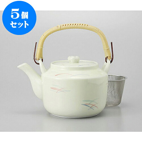 5個セット 土瓶 草花(万能茶こし付)6号土瓶 [13.7 x 12.8cm 1080cc] | ポット 急須 土瓶 お茶 大きい 一服 まったり 人気 おすすめ 食器 業務用 飲食店 カフェ うつわ 器 おしゃれ かわいい ギフト プレゼント 引き出物 誕生日 贈り物 贈答品 食器セット