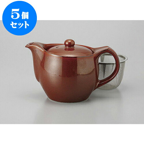 5個セット ポット 鉄赤ポット(Uアミ付) [17.5 x 10.6 x 10.8cm 500cc] | ポット 急須 土瓶 紅茶 コーヒー まったり 人気 おすすめ 食器 業務用 飲食店 カフェ うつわ 器 おしゃれ かわいい ギフト プレゼント 引き出物 誕生日 贈り物 贈答品 食器セット