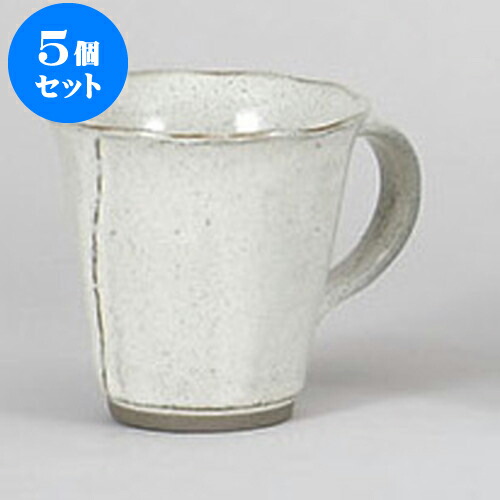 5個セット マグカップ 黒陶粉引マグ [12 x 9 x 9cm 260cc]