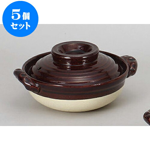 5個セット 土鍋 飴釉5.5号鍋 [16.3 x 17 x 9cm] | 土鍋 小さい 1人用 1人鍋 2人用 インスタ あったかい ほかほか 人気 おすすめ 食器 業務用 飲食店 カフェ うつわ 器 おしゃれ かわいい ギフト プレゼント 引き出物 誕生日 贈り物 贈答品 食器セット
