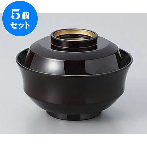 5個セット 汁椀 溜高台内金4寸天竜寺椀 [12.2 x 8.3cm] 塗 | 小吹椀 汁椀 お椀 煮物碗 吸物椀 スープ soupcup プレゼント ギフト 結婚祝い 引き出物 内祝い 開店祝い 退職祝い 贈答品 贈り物 人気 通販 おしゃれ かわいい 業務用 飲食店
